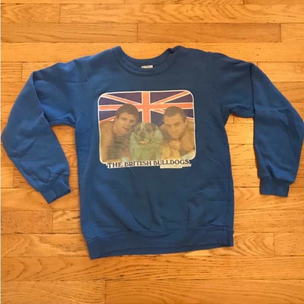 Vintage The British Bulldogs sweatshirt - Size 14 (Youth LARGE)- WWF/WWE - 1987